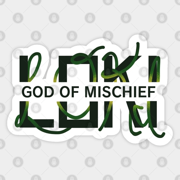 Loki God of Mischief Sticker by danielleartsy